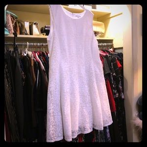 Sandra Darren, size 22, white brocade dress.